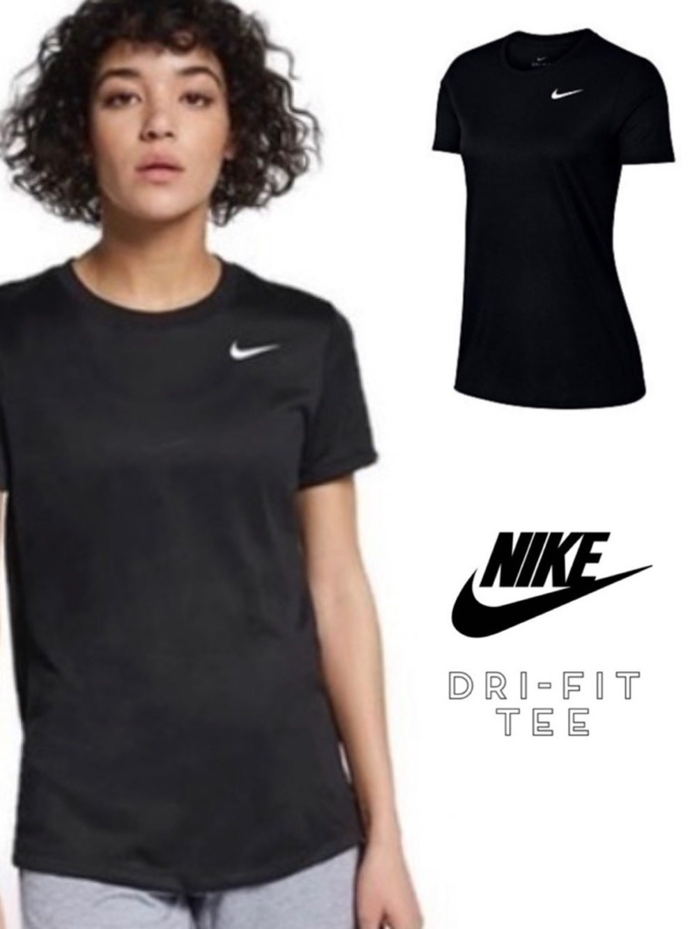 Nike Black Dri-Fit Cotton Tee T-Shirt Size 1X Plus
